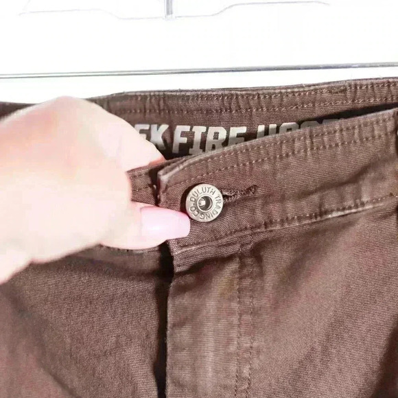 Duluth Trading Sz 48 x 30 Flex Fire Hose Relaxed Fit Cargo Work Pant oil stains - Picture 8 of 16